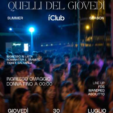 QUELLI DEL GIOVEDI | 30 LUGLIO 2026 IClub